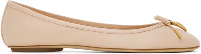 Chloé Pink Iris Ballerina Flats In 26y Blushy Beige
