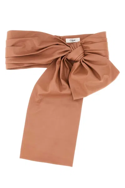Chloé Bow-detail Leather Belt In Black