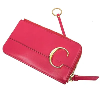 Pre-owned Chloé Pink Leather Coin Purse/coin Case ()