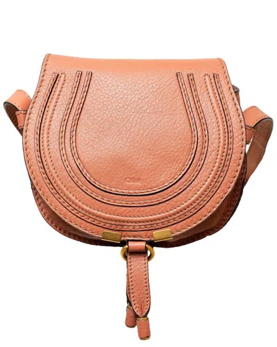 Chloé Pink Leather Marcie Mini Crossbody Bag (authentic Pre-loved) In Brown