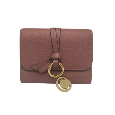 Pre-owned Chloé Pink Leather Wallet (tri-fold) ()