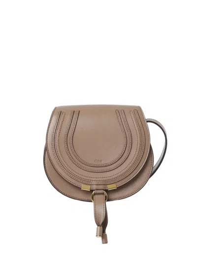 Chloé Chloe Womens Flannel Grey Marcie Small Saddle Suede Crossbody Bag