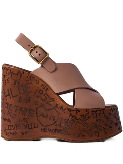 Chloé Chloe' Women Maxime Wedge Sandal In Brown