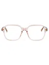 Chloé Pink-pink-transparent Acetate Glasses In Transparent