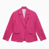 Chloé Pink Single Breasted Jacket In Linen And Cotton In Pink