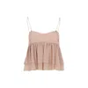 Chloé Sleeveless Silk Georgette Top With Ruffles In Pink
