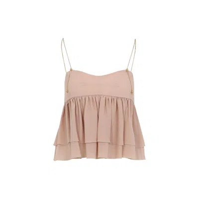 CHLOÉ WOMEN PINK SLEEVELESS TOP, XXS LUXURY TOPS FOR WOMEN DARVEYS