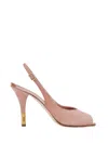 Chloé Heeled Flower Sandal In Pink