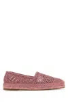 Chloé Antiqued Pink Crochet Isla Espadrilles In Pink
