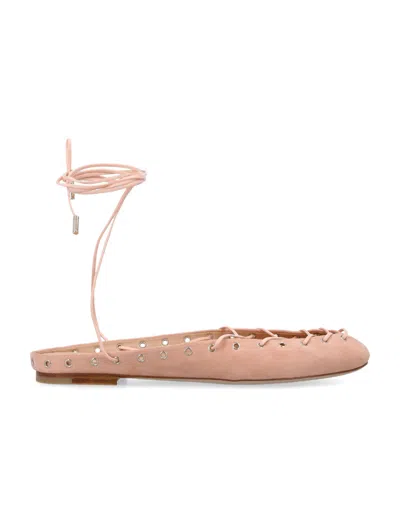 CHLOÉ WOMEN PINK SUEDE BALLET FLATS, 4.5 LUXURY BALLET FLATS FOR WOMEN DARVEYS