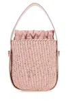 Chloé Suede Bucket Bag Featuring Ruffled Accents In Purepink