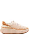 Chloé Low Top Sneakers Featuring Contrast Stitching And Textured Sole In Multi
