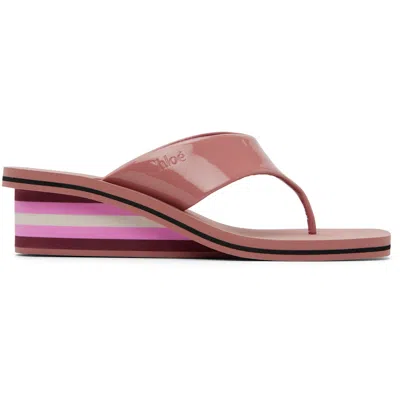 Chloé Chloe Swimming Cool 45 Patent Leather Wedge Sandals In Multi