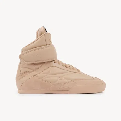Chloé High-top Leather Sneakers In Tan