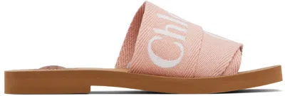 CHLOÉ PINK WOODY SANDALS