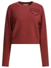 Chloé Short And Fitting Pullover With Wool Logo In Red