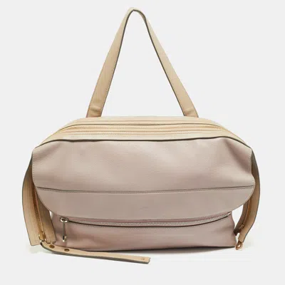 Pre-owned Chloé Pink/beige Leather Dalston Shoulder Bag