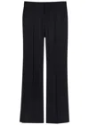 Chloé Chloe Pintuck Flared-leg Wool Trousers In Black