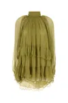 Chloé Pistachio Green Muslin Mini Dress In Desertedforest
