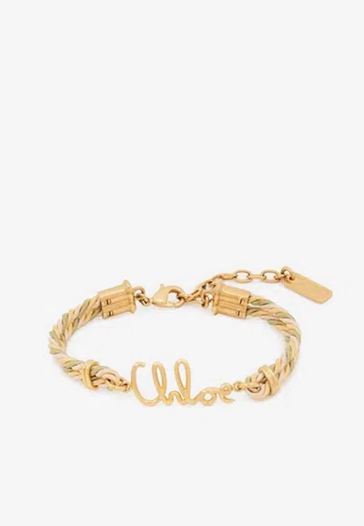 Chloé Plage Braided Bracelet In Gold