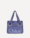 Chloé Womens Evening Blue Plage Medium Cotton Tote Bag In Blue