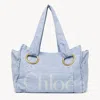 Chloé Plage Printed Cotton-canvas Tote In Blue