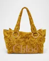 Chloé Plage Tote Bag In Jacquard Terry Cloth