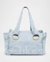 Chloé Plage Printed Cotton-canvas Tote In Blue