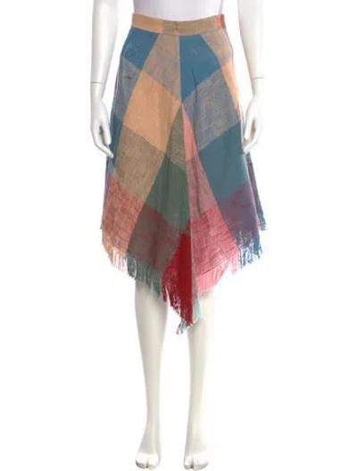 Pre-owned Chloé Plaid Print Midi Length Skirt In Neutral