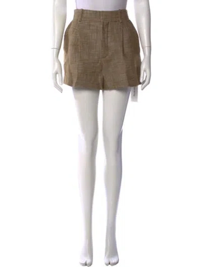 Pre-owned Chloé Plaid Print Mini Shorts In Brown