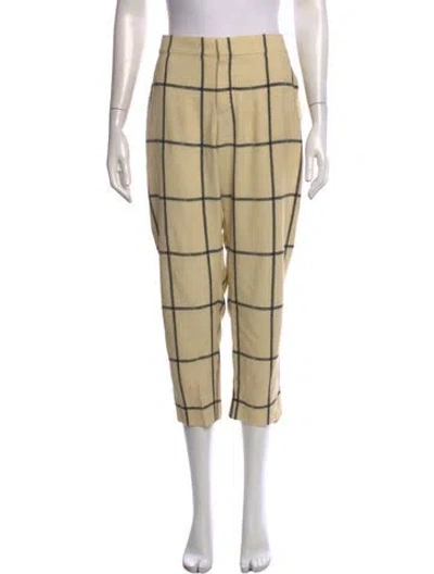 Pre-owned Chloé Plaid Print Straight Leg Pants In Black/neutrals