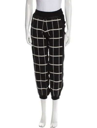 Pre-owned Chloé Plaid Print Sweatpants In Black