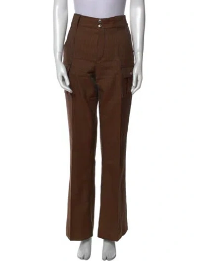 Pre-owned Chloé Plaid Print Wide Leg Pants In Multi