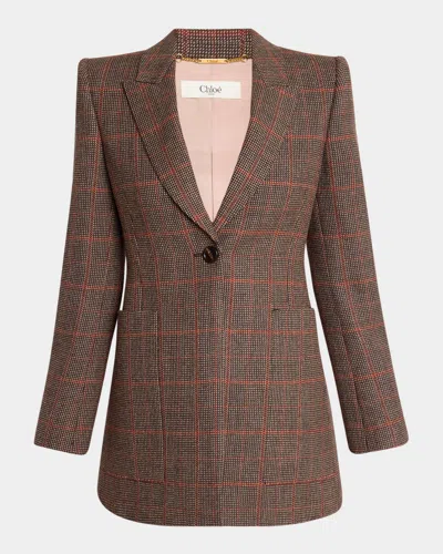 CHLOÉ PLAID SINGLE-BREASTED JACKET