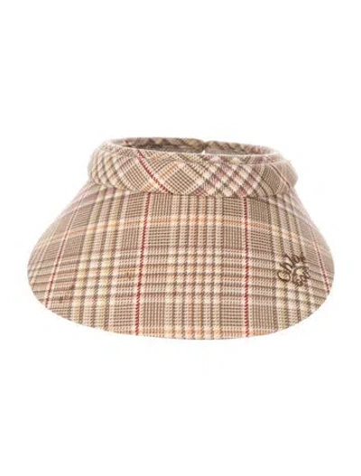 Pre-owned Chloé Plaid Visor Hat In Neutral