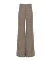 Chloé Plaid Wool Bell Bottoms In Green