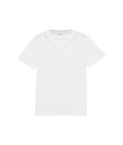 Chloé Plain Lace T-shirt In White
