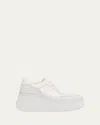 Chloé Platform Speckled Mix Leather Sneakers In White