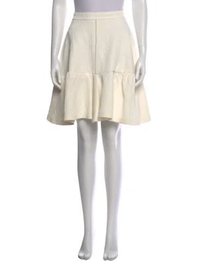 Pre-owned Chloé Pleated Accents Knee-length Skirt In Neutral