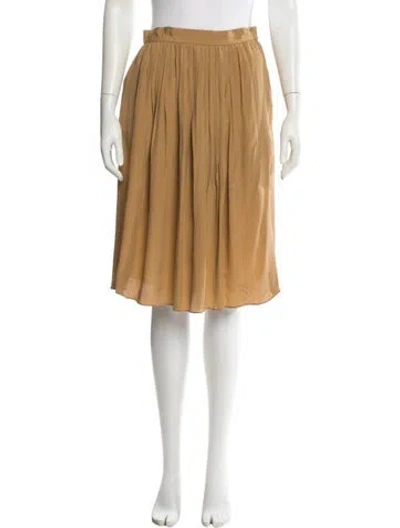 Pre-owned Chloé Pleated Accents Knee-length Skirt In Neutral