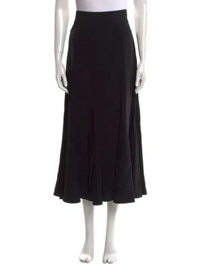Pre-owned Chloé Pleated Accents Midi Length Skirt In Black