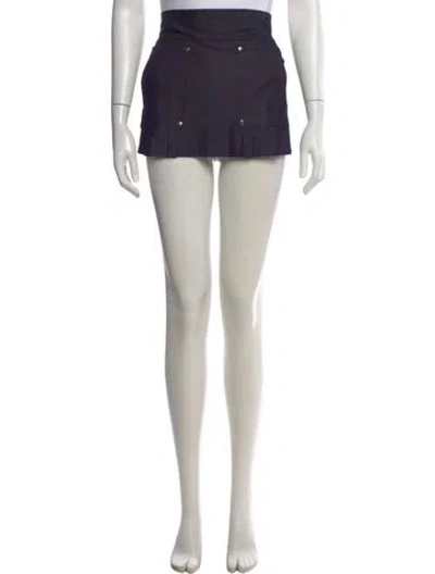 Pre-owned Chloé Pleated Accents Mini Skirt In Blue