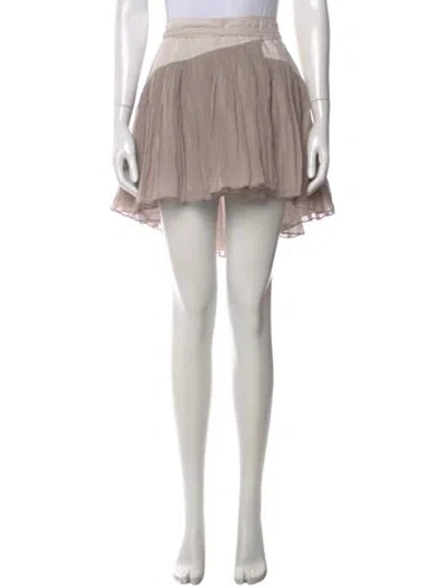 Pre-owned Chloé Pleated Accents Mini Skirt In Neutral