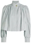 Chloé Chloe Pleated Canvas Crop Jacket