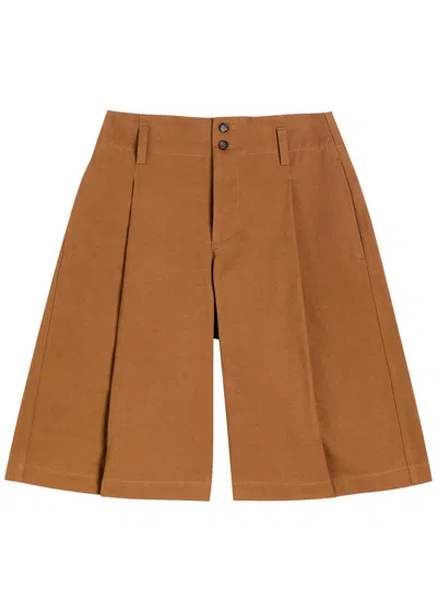 CHLOÉ CHLOE PLEATED CANVAS SHORTS