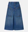 Chloé Knee-length Skirt In Washed Blue Denim Women In Blue