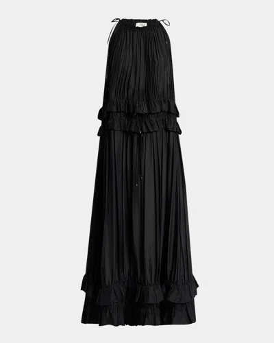 Chloé Pleated Drawstring Sleeveless Maxi Dress