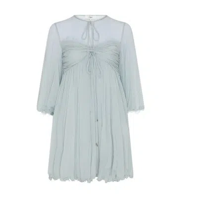 Chloé Pleated Dress In Blue