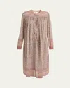 Chloé Robe Tunique Froncée En Voile De Coton Femme Rose Taille 42 100% Coton, Pinctada Maxima, Farmed, Coo In Pink