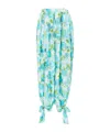 Chloé Floral-print Silk-jacquard Cropped Pants In Multi